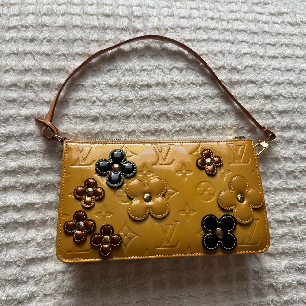 Louis Vuitton Gold and Black Floral Shoulder Bag